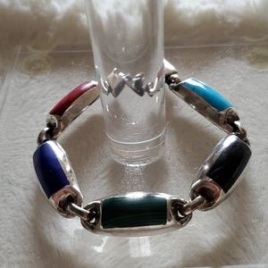 Silver and Gemstone Bracelet